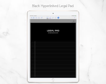 Digital Legal Pad PDF GoodNotes Hyperlinked Black