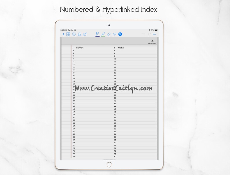 Digital Legal Pad PDF Goodnotes Hyperlinked Grey Etsy