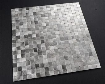 Luxury Silver Metal Mosaic Self-Adhesive Background Wall Stickers gb013