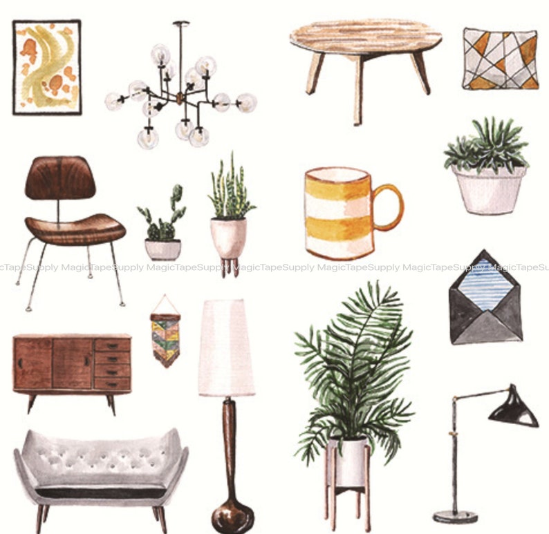 6 Sheets Furniture sticker crafting sticker art sticker Etsy