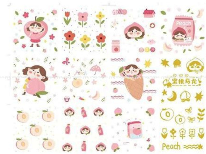 10 Rolls and Stickers set Pink Planner washi tape Japanese Sticker masking tape wholesale Accessories Supplies Wholesale ss147-11