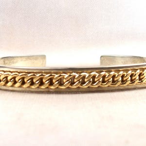 Sterling Silver 1/20 12k Gold Filled Bangle Bracelet-6.5&quot;
