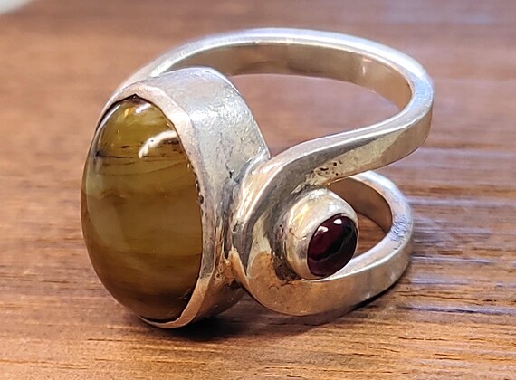 Sterling Silver Agate Ring - image 3