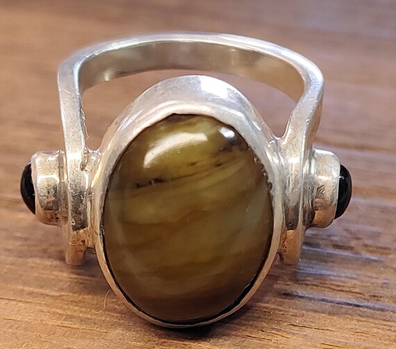 Sterling Silver Agate Ring - image 2
