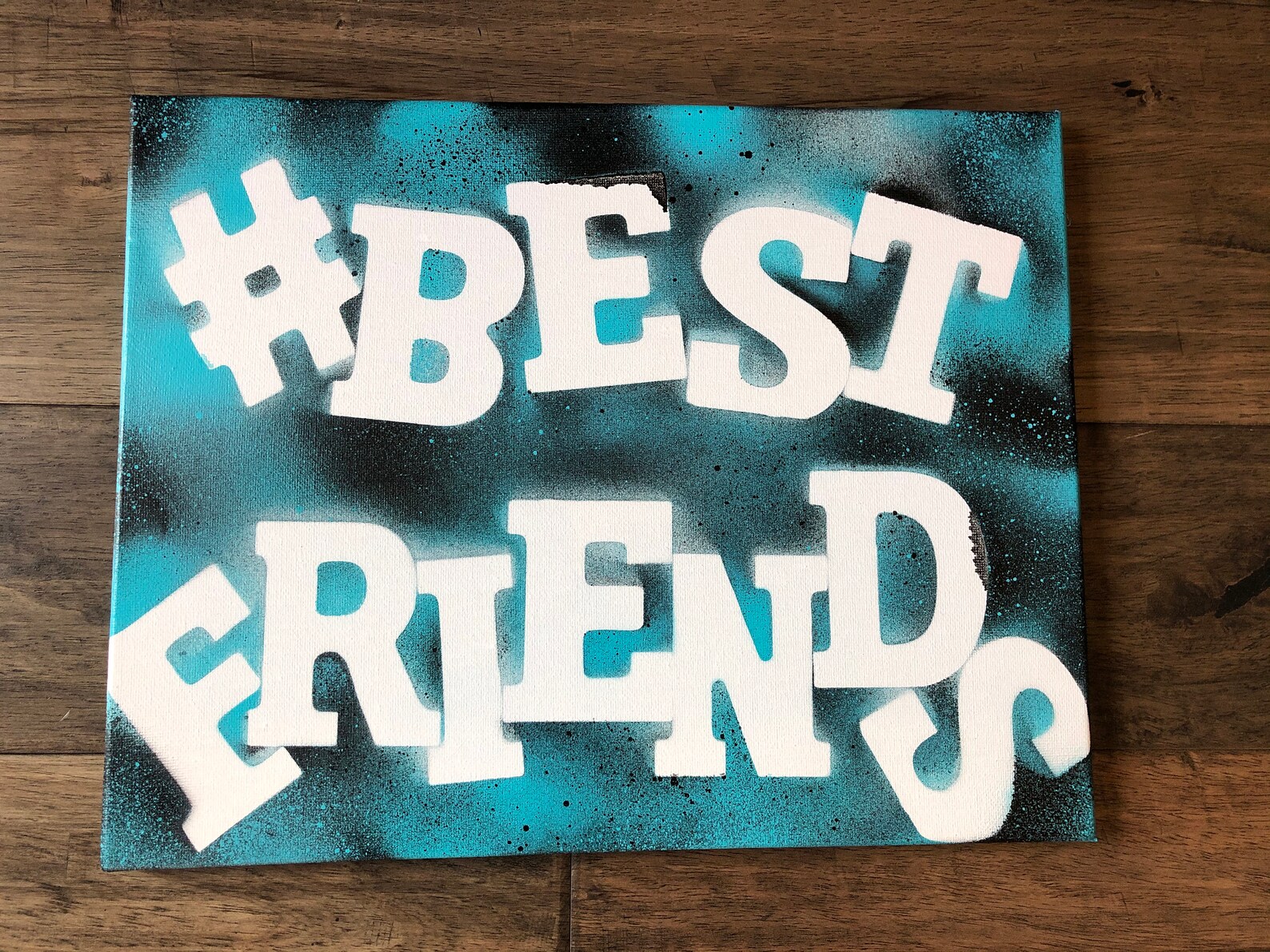BEST FRIENDS canvas 11x14'' Painted Canvas Wall Art Etsy