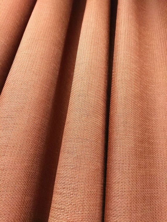 Burnt Orange Linen Curtain Panel Custom Sizes Flax Like Night Etsy
