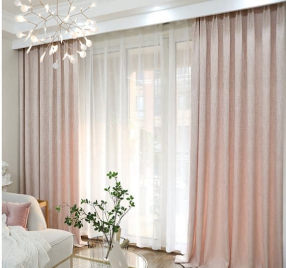 blush pink curtains pencil pleat