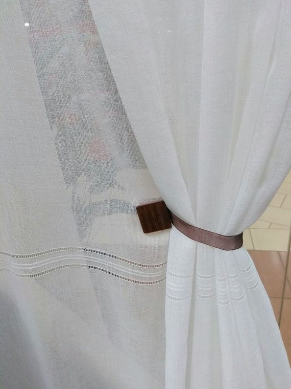 Semi Sheer Curtains Custom Size Striped Living Etsy