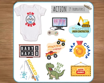 Vinilo termoadhesivo para bodys de baby shower - Acción