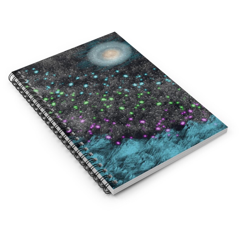 Galaxy Night Sky Spiral Notebook | Nebula Stars Ruled Notebookunisex - Etsy
