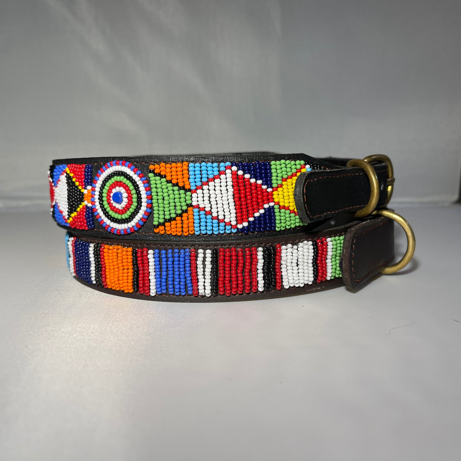 Kenyan Maasai Beaded Hand Made Leather Dog Collar Maasai Etsy