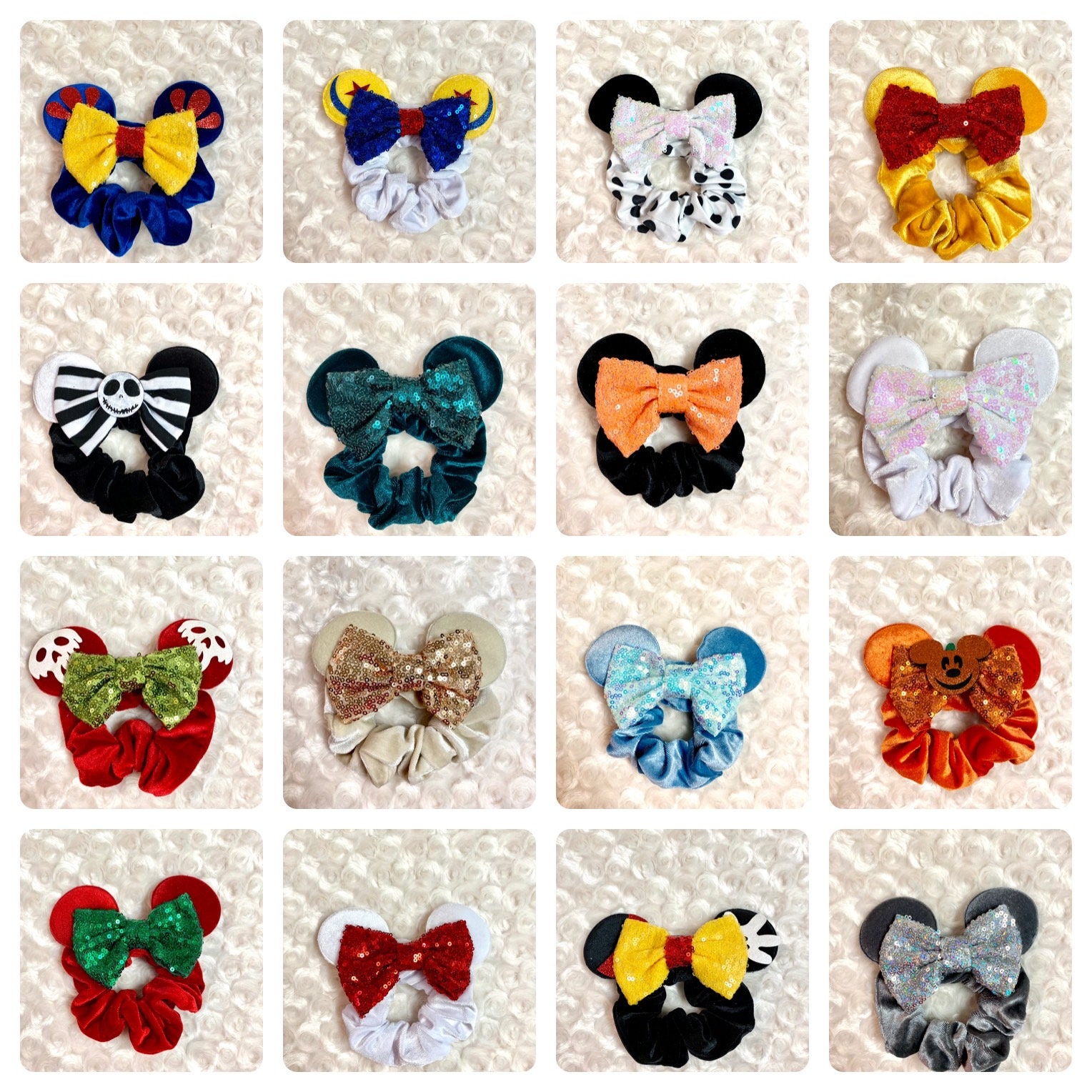 Mickey Ear scrunchies / Minnie Ear Scrunchies / Disney Inspired Scrun…