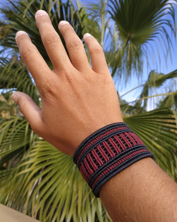 Handmade Macrame Bracelet Vintage Hippie Ethnic Boho Style Wave pattern Wax  Cord | eBay