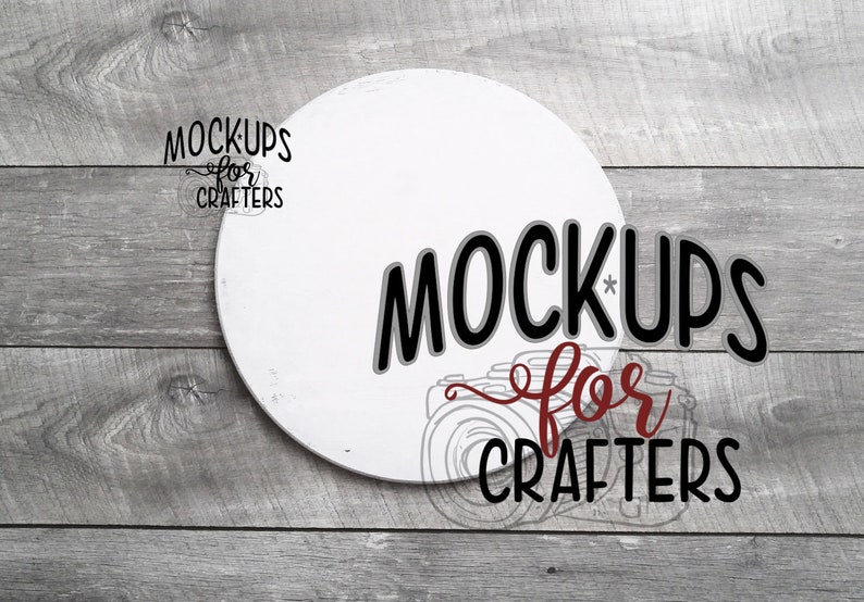 MOCKUP ROUND SIGN Wood White Cricut Silhouette MockUp Etsy