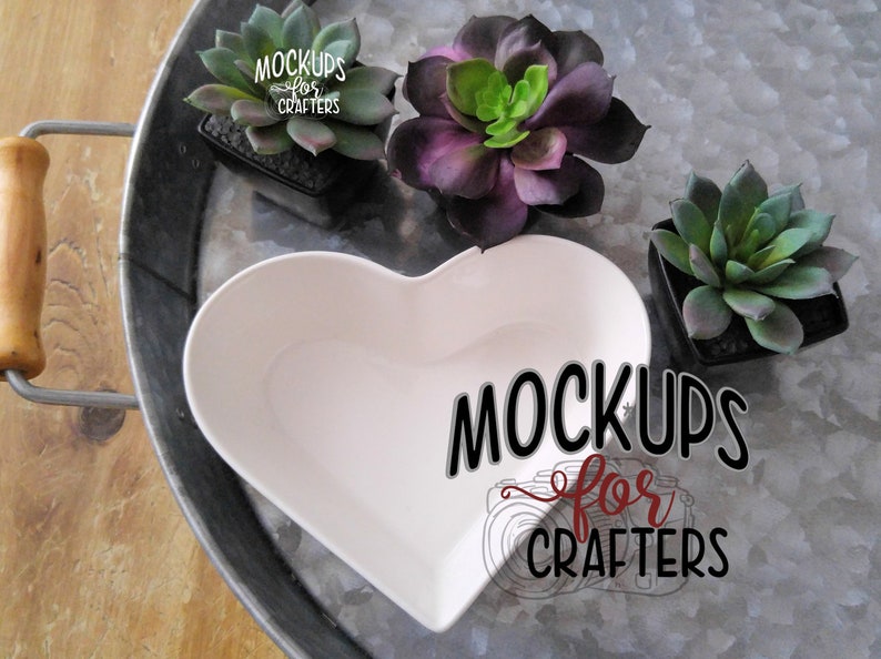 Heart Cricut Silhouette Dollar Store MOCK-UP Ring Dish Mockup