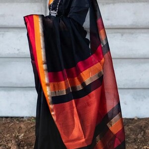 Sari/Sari en coton et soie Maheshwari