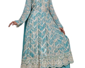 Anarkali lange Tunika mit Boden aus Plazzo/asiatische Tunika