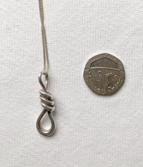 Mid Century Silver Knot Pendant - image 3