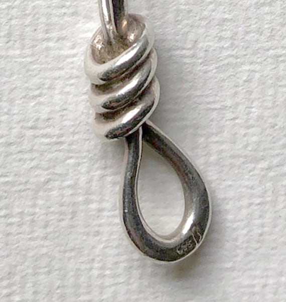 Mid Century Silver Knot Pendant - image 4