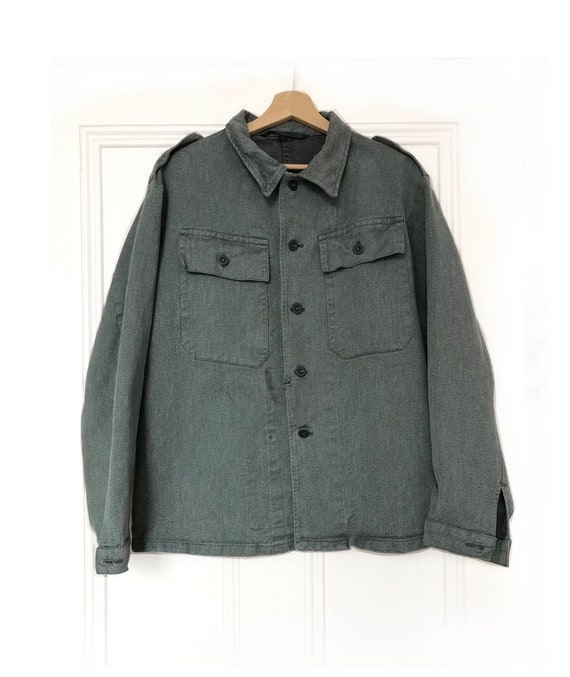 Vintage Men's Swiss Prisoner Army Denim Jacket