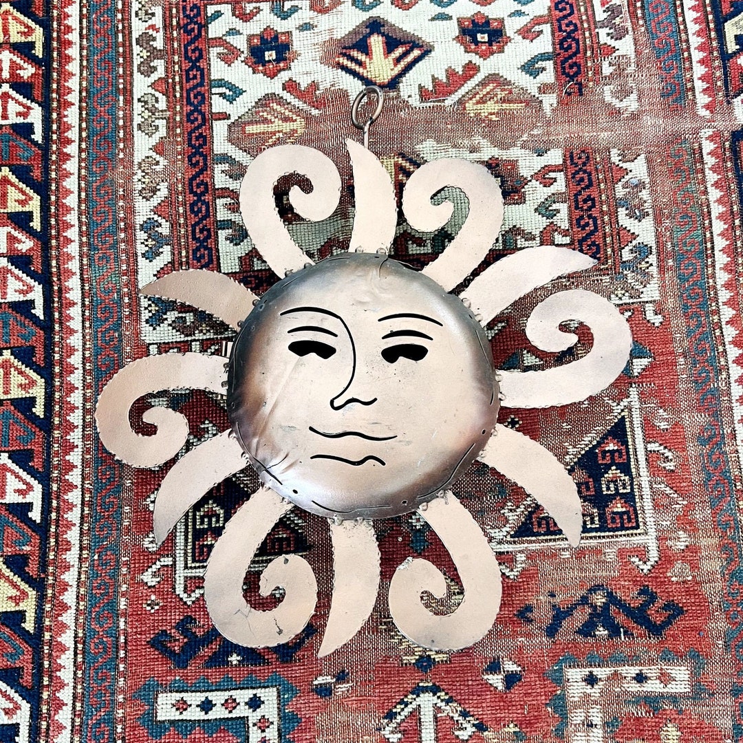 Bronze Boho Sun Face Outdoor Garden Wall Decor Candle Holder Etsy