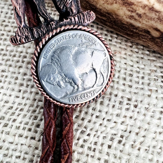 Vintage Copper Buffalo And Silver Buffalo Nickel … - image 4