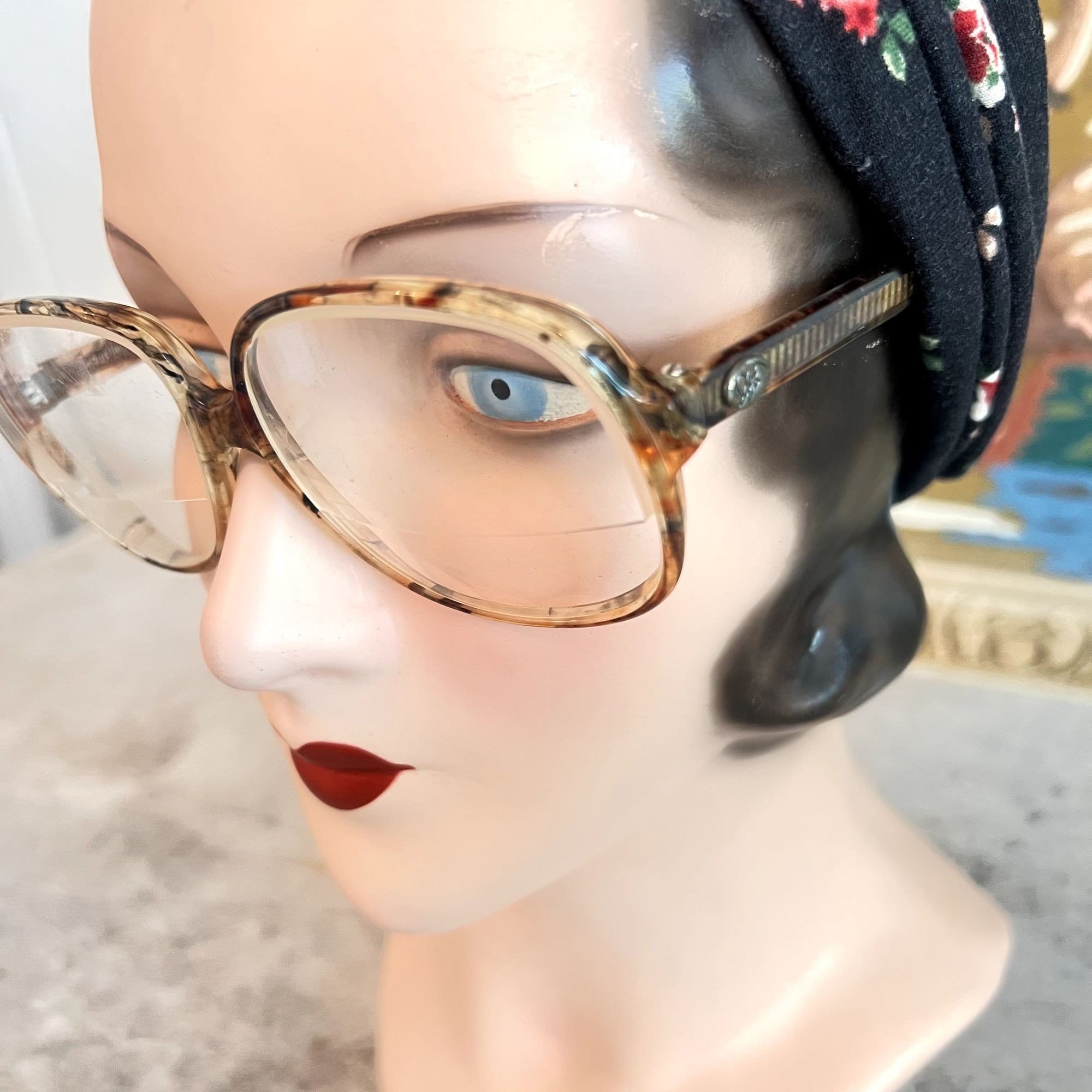 Vintage 1970s Diane Von Furstenberg Tahiti Clear (Prescription-Less) Eyeglasses Vintage 1970s Eye Glasses Groovy Retro Oversize Diane Von  main image 3