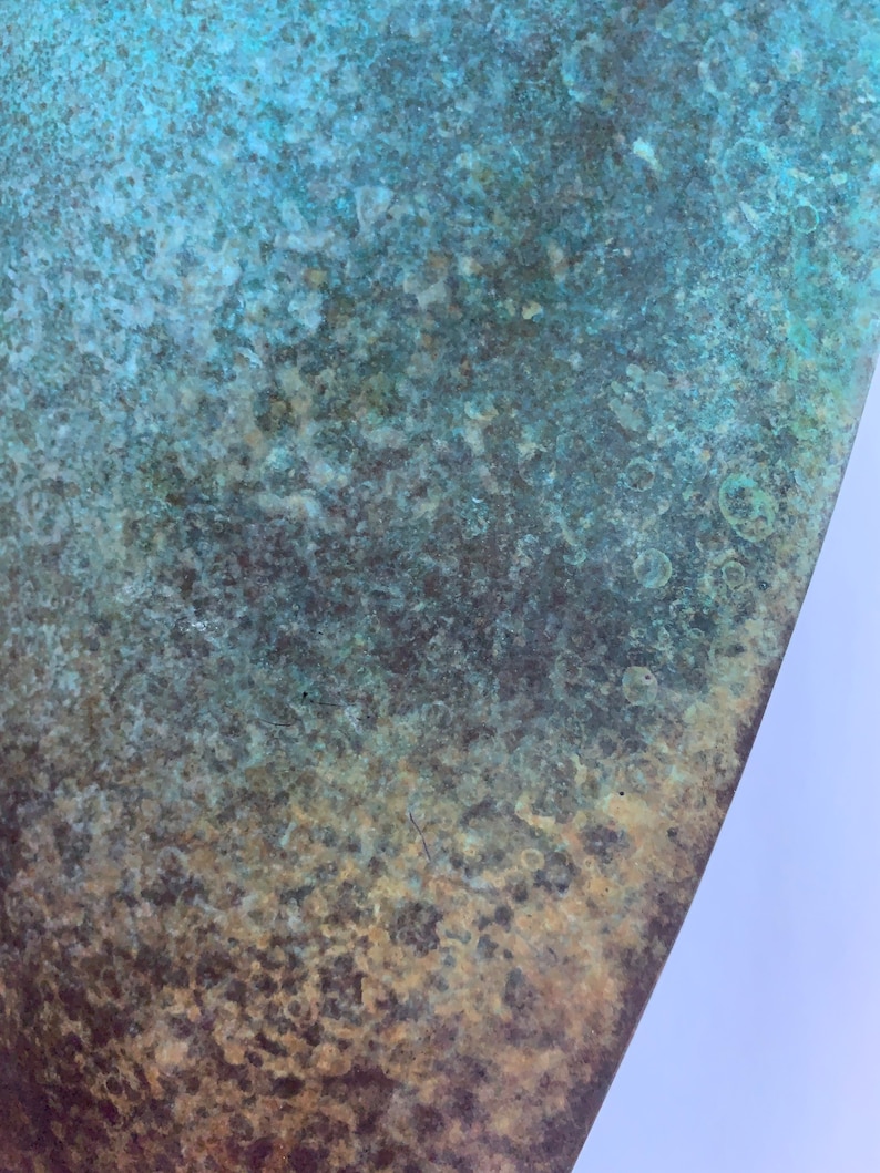 Modern Copper Vase With Green Aged Patina