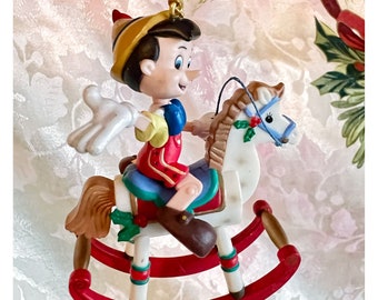 Vintage 1990&#39;s Enesco Disney Pinocchio Christmas Tree Ornament