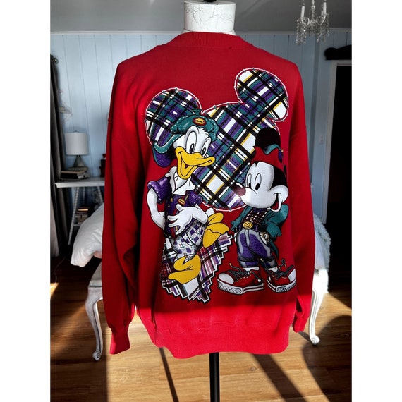 Vintage Large 90s Mickey Daffy Duck Unlimited Swe… - image 1
