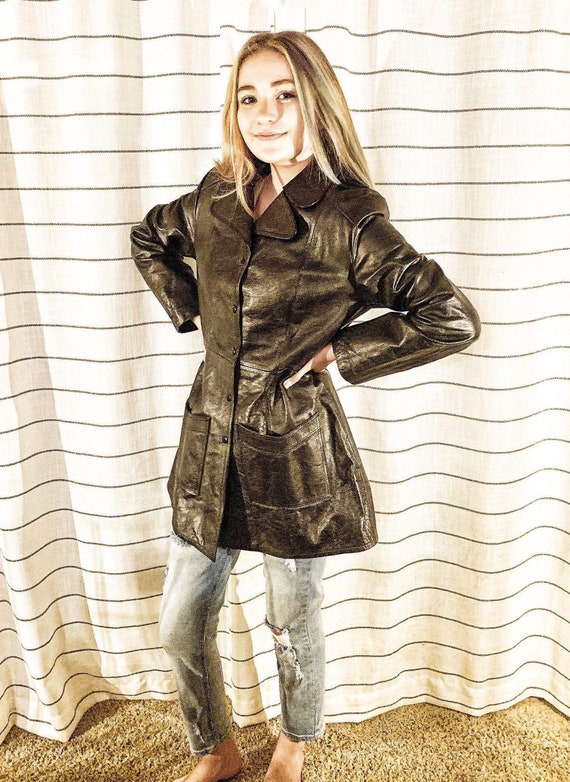 Vintage Black Leather Jacket From the 1970s