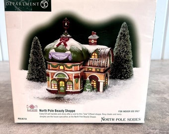 Department 56 RETIRED Christmas Elf Land North Pole Village Beauty Shoppe