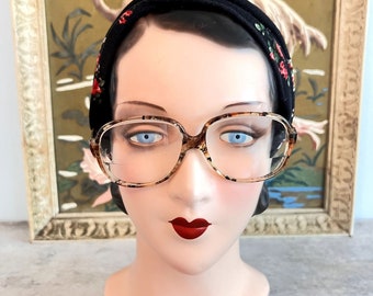 Vintage 1970s Eye Glasses Groovy Retro Oversize Diane Von Furstenberg Tahiti 459 Tortoise Shell Frame