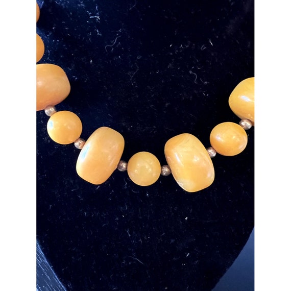 Vintage Chunky Butterscotch Bakelite Beaded Neckl… - image 2