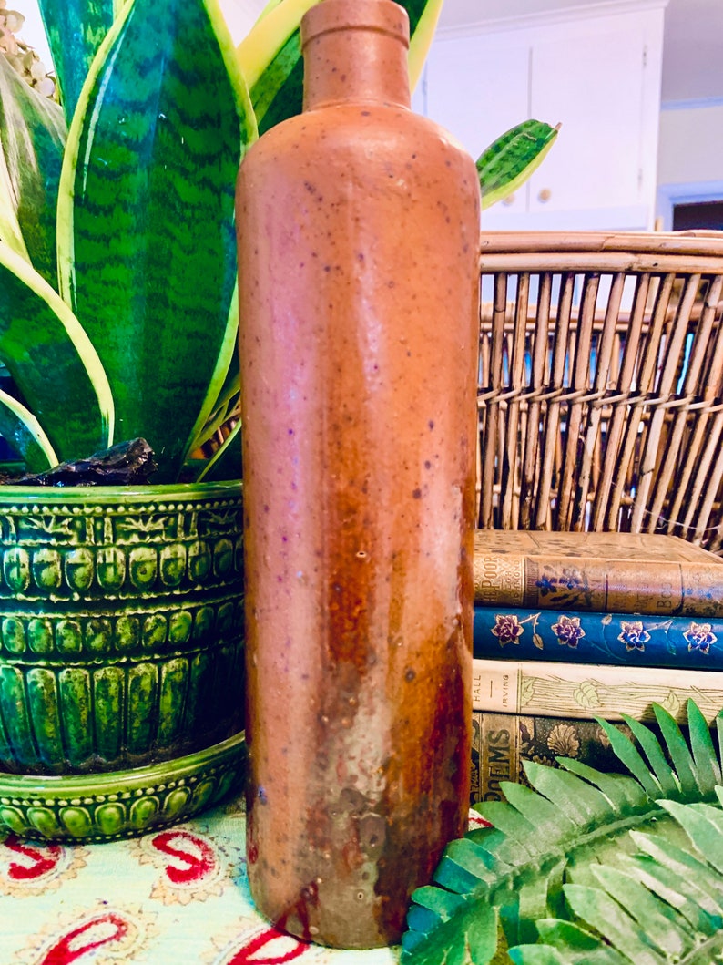 Large Brown Vintage Stoneware Jug Bottle