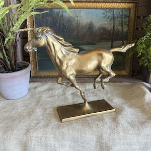 Large Vintage Solid Brass Unicorn Statue Majestic Design Solid Metal Home Decor Collectible Figurine Centerpiece Elegant Display Piece