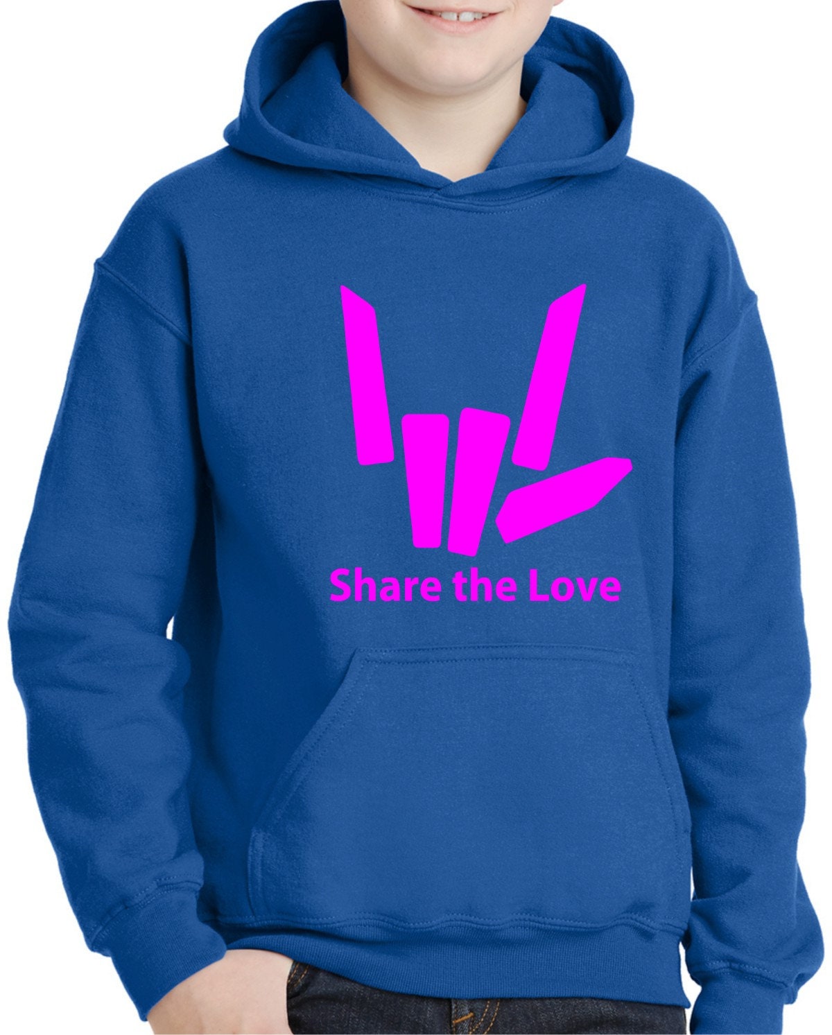 share the love pink hoodie