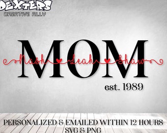 Download Mom With Kids Names Svg Etsy