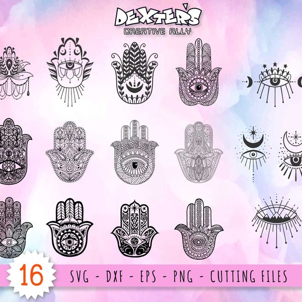 Hamsa svg Hamsa hand svg Yoga svg Boho hand svg Hand of Fatima svg Amulet svg Hamsa clipart Hamsa cut file Hamsa hand vector