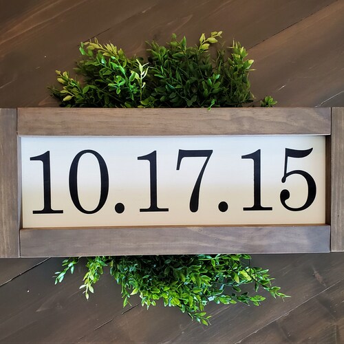 Anniversary Date Sign Wooden Signs Wedding Date Sign Etsy