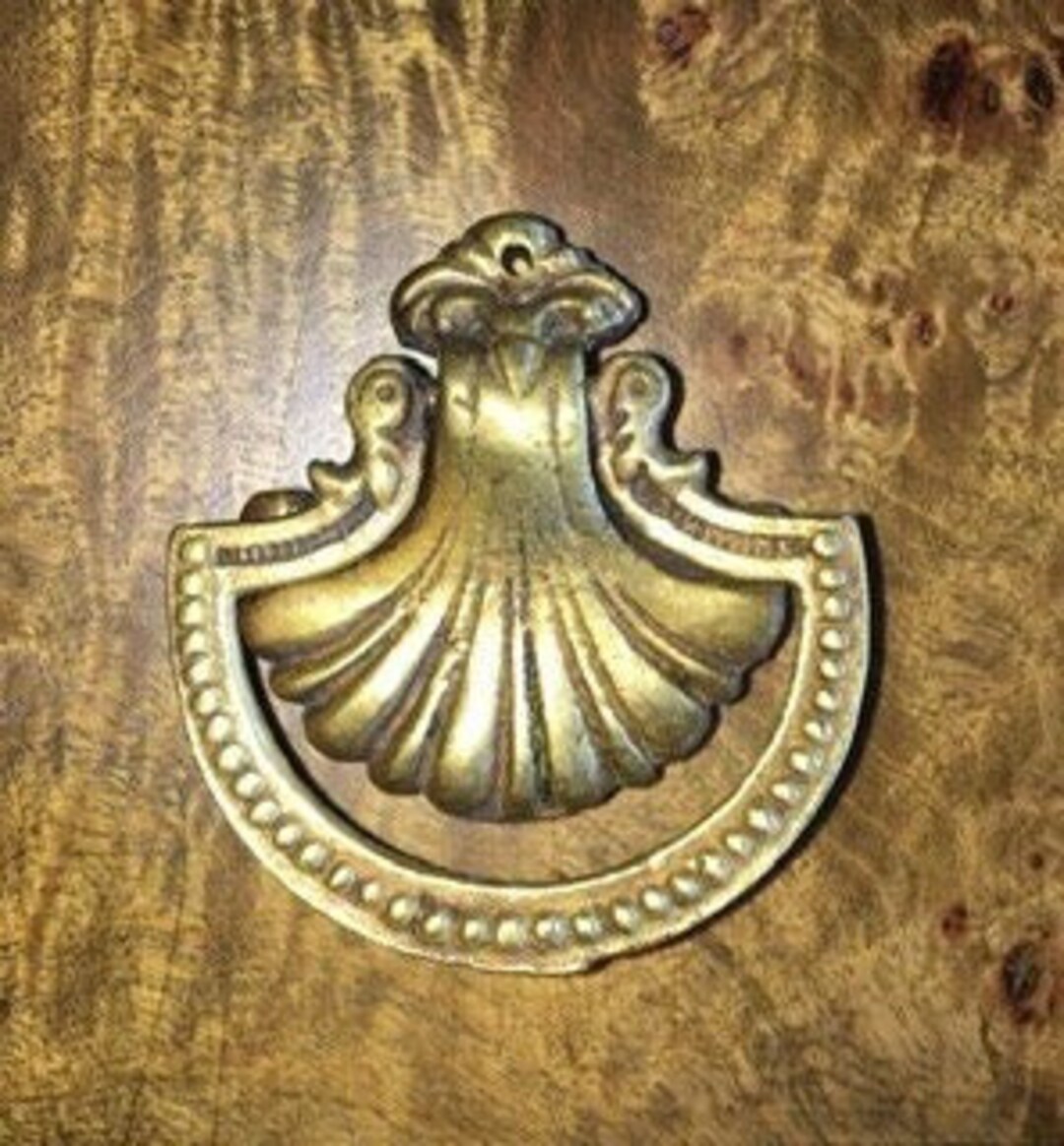 Antique Brass Shell Motif Victorian Ring Pull Drawer Handle - Etsy