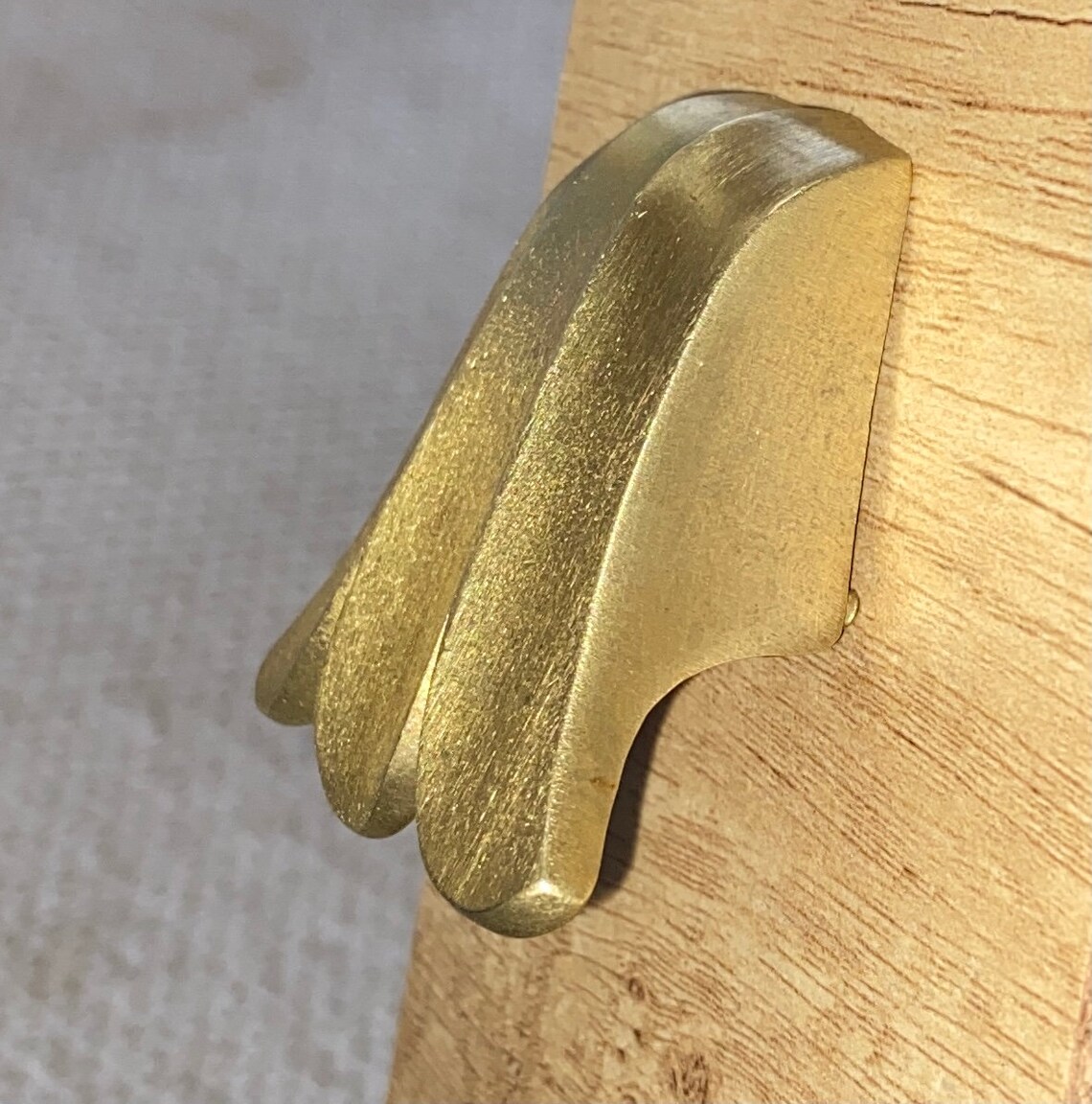 Antique Brass Art Deco Scalloped Finger Pull Drawer Handle Etsy UK