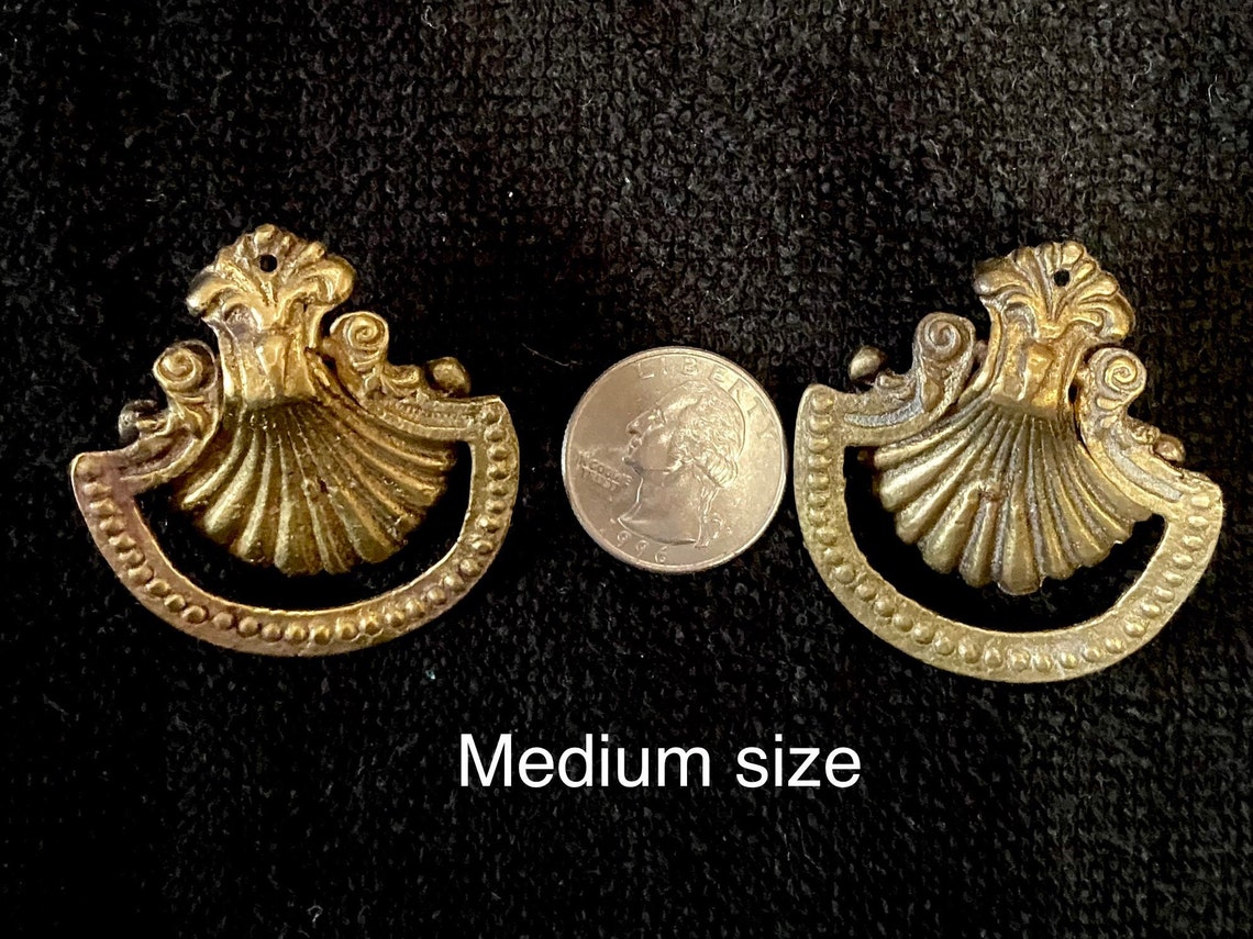 Antique Brass Shell Motif Victorian Ring Pull Drawer Handle - Etsy