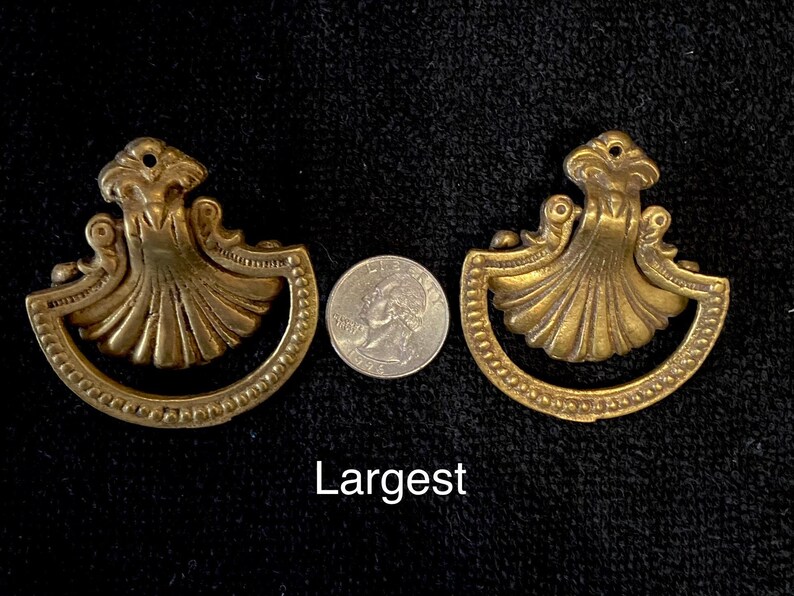 Antique Brass Shell Motif Victorian Ring Pull Drawer Handle - Etsy