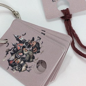 Lot de 12 ou 24 cartes de fil dentaire, gouttes de fil, maison hantée et poulets, cadeau pour brodeuse, point de croix pour maman, cadeau pour elle, accessoire de broderie
