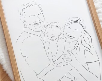 Custom Prints, Custom Line Art, Custom Drawing, Personalized Line Drawing, Custom Portrait, Customized Art, Custom Wall Art, Family Line Art