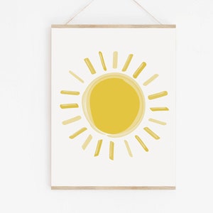 Sun Print Nursery, Nursery Printable Art, Yellow Mustard Nursery Print, Minimalist Nursery Print, Boho Nursery Wall Art, Yellow Nursery Art