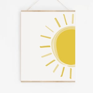 Sun Print Nursery, Nursery Printable Art, Yellow Mustard Nursery Print, Minimalist Nursery Print, Boho Nursery Wall Art, Yellow Nursery Art
