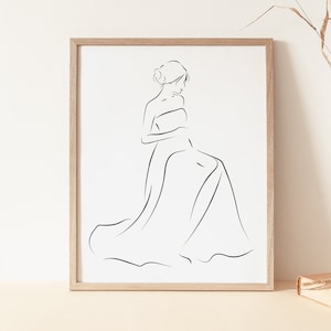 Woman Line Art Print, Female Poster, Woman Line Drawing, Line Sketch Woman Art, Outline Drawing Woman, Woman Minimal Line Print, Modern Art