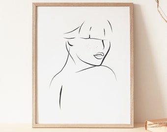 Line Art Woman Print, Minimal Woman Line, Female Poster, Minimalist Print, Woman Line Drawing, Abstract Line Art, Modern Print, Simple Line